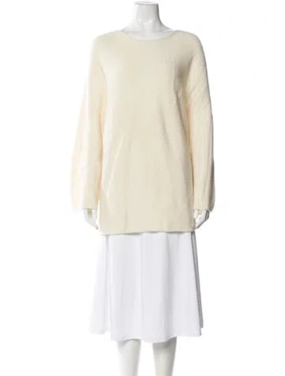 Pre-owned The Row Cashmere Scoop Neck Sweater In Neutral