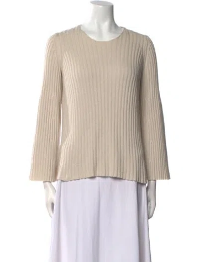 Pre-owned The Row Cashmere Scoop Neck Sweater In Neutral