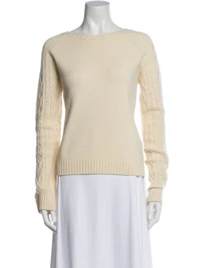 Pre-owned The Row Cashmere Scoop Neck Sweater In Neutral