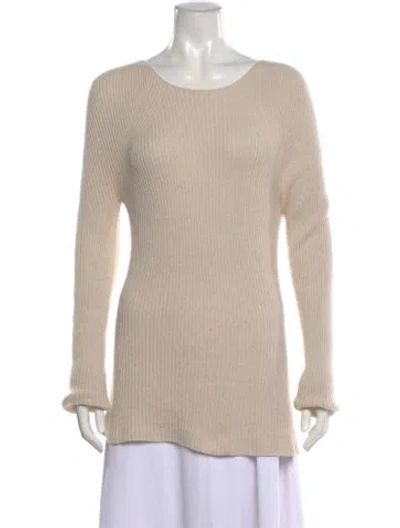 Pre-owned The Row Cashmere Scoop Neck Sweater In Neutral