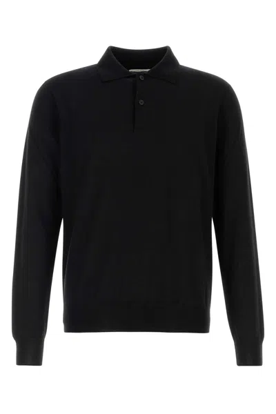 The Row Cashmere Selio Polo Shirt In Black