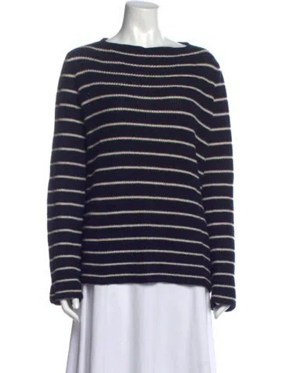 Pre-owned The Row Cashmere Striped Sweater In Blue