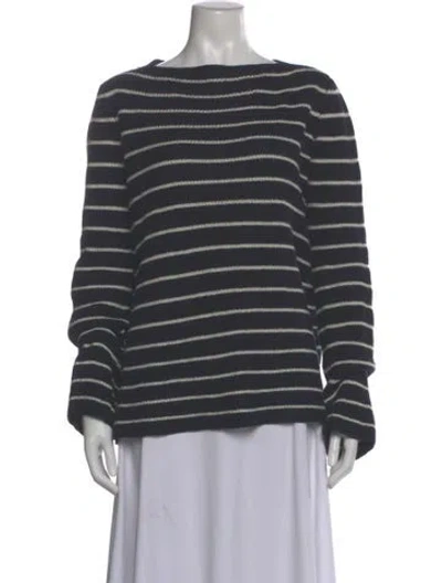Pre-owned The Row Cashmere Striped Sweater In Gray