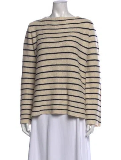 Pre-owned The Row Cashmere Striped Sweater In Neutrals