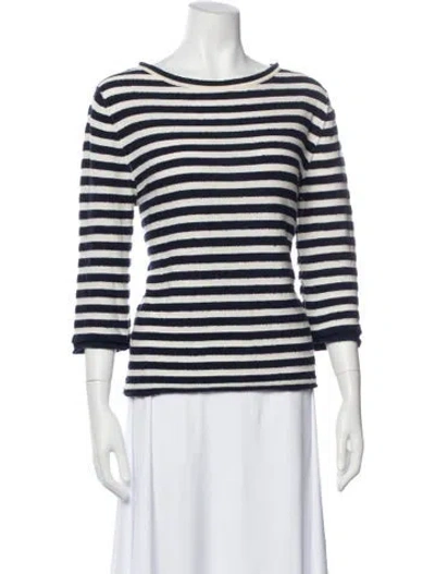Pre-owned The Row Cashmere Striped Top In Blue