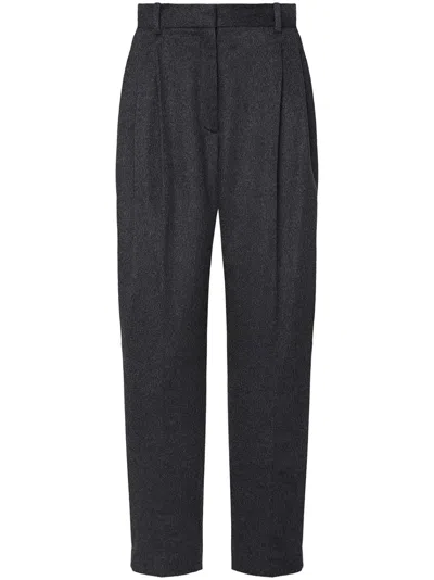 The Row Igor Pleated Straight-leg Pants In Black