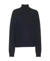 The Row Cashmere Turtleneck Knitted Pullover In Black