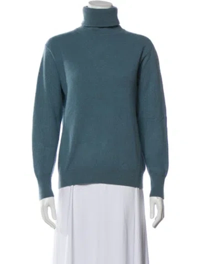 Pre-owned The Row Cashmere Turtleneck Sweater In Blue