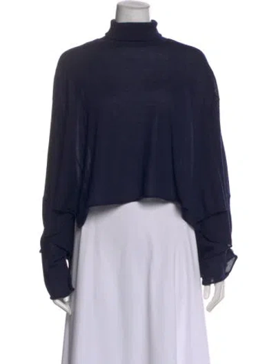 Pre-owned The Row Cashmere Turtleneck Sweater In Blue