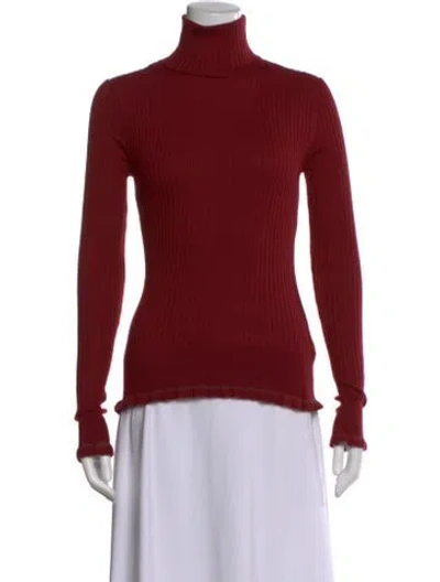 Pre-owned The Row Cashmere Turtleneck Sweater In Burgundy