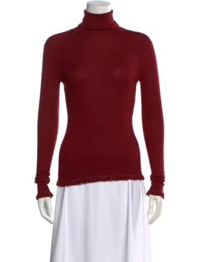 Pre-owned The Row Cashmere Turtleneck Sweater In Burgundy