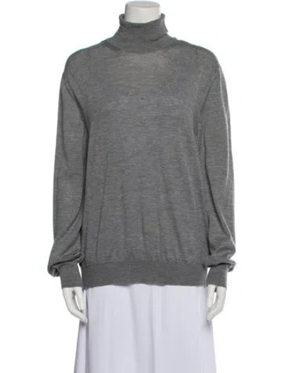 Pre-owned The Row Cashmere Turtleneck Sweater In Gray