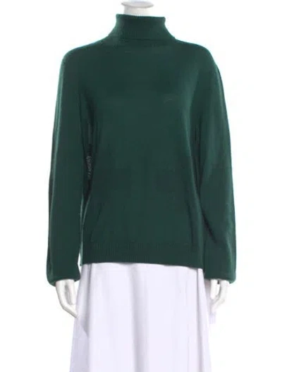 Pre-owned The Row Cashmere Turtleneck Sweater In Green