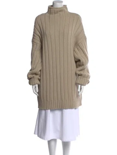 Pre-owned The Row Cashmere Turtleneck Sweater In Neutral