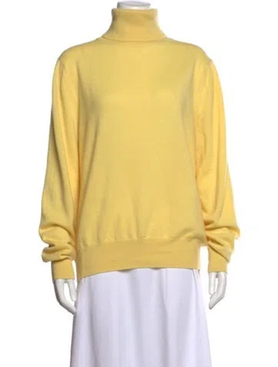 Pre-owned The Row Cashmere Turtleneck Sweater In Yellow