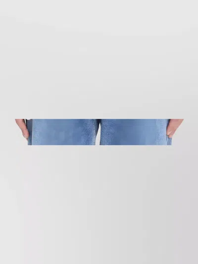 The Row Cashmere V-neck Sweater Ribbed Trims In Blue