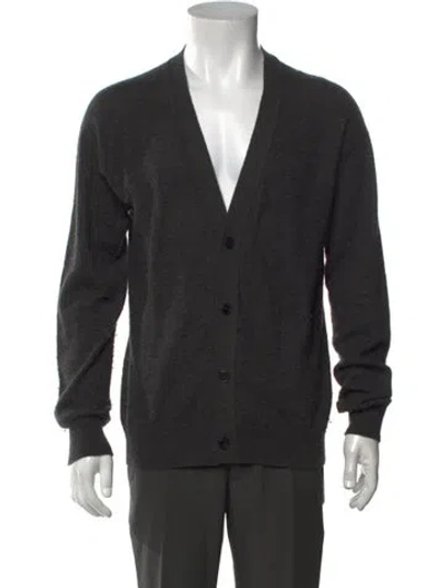 Pre-owned The Row Cashmere V-neck Cardigan In Gray