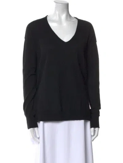 Pre-owned The Row Cashmere V-neck Sweater In Black