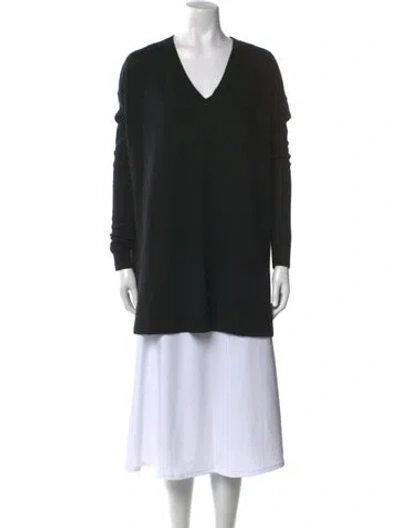 Pre-owned The Row Cashmere V-neck Sweater In Black