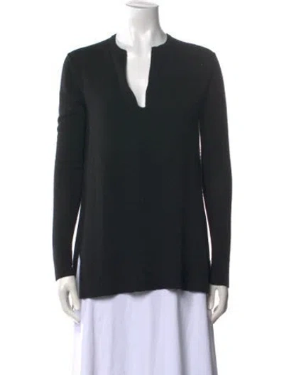 Pre-owned The Row Cashmere V-neck Sweater In Black