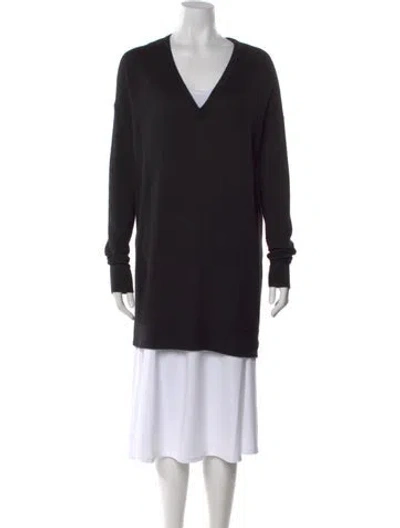 Pre-owned The Row Cashmere V-neck Sweater In Black