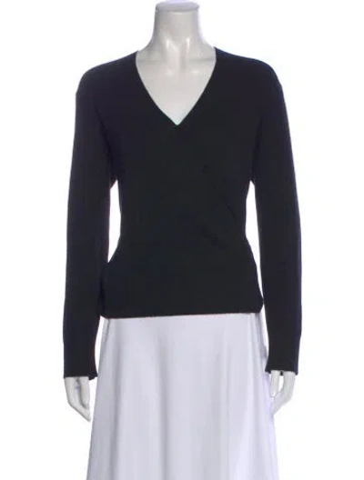 Pre-owned The Row Cashmere V-neck Sweater In Black