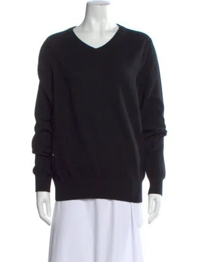 Pre-owned The Row Cashmere V-neck Sweater In Black
