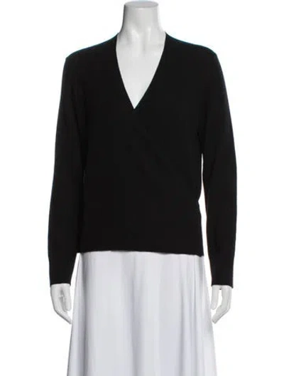 Pre-owned The Row Cashmere V-neck Sweater In Black