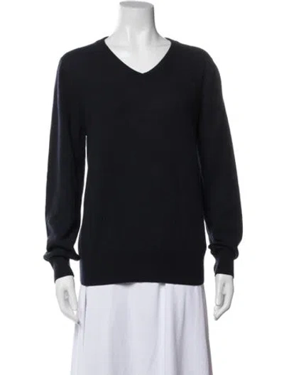 Pre-owned The Row Cashmere V-neck Sweater In Black