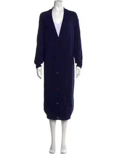 Pre-owned The Row Cashmere V-neck Sweater In Blue