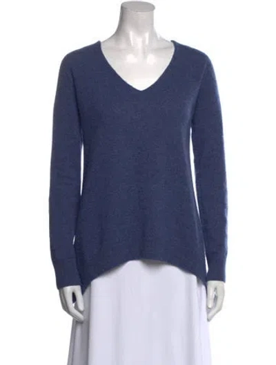 Pre-owned The Row Cashmere V-neck Sweater In Blue