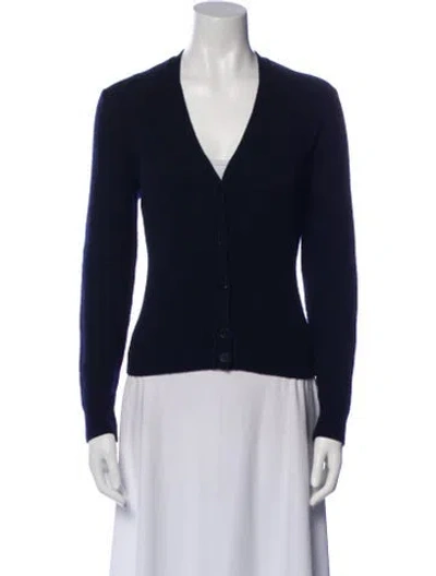 Pre-owned The Row Cashmere V-neck Sweater In Blue