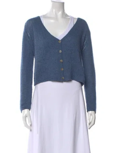 Pre-owned The Row Cashmere V-neck Sweater In Blue