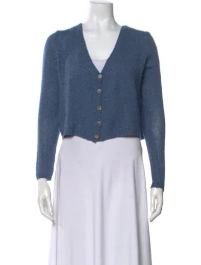 Pre-owned The Row Cashmere V-neck Sweater In Blue
