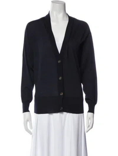 Pre-owned The Row Cashmere V-neck Sweater In Blue