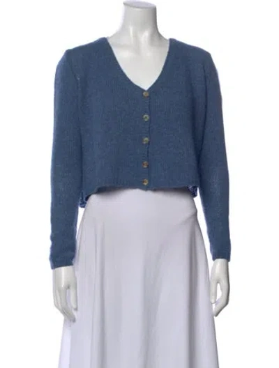 Pre-owned The Row Cashmere V-neck Sweater In Blue