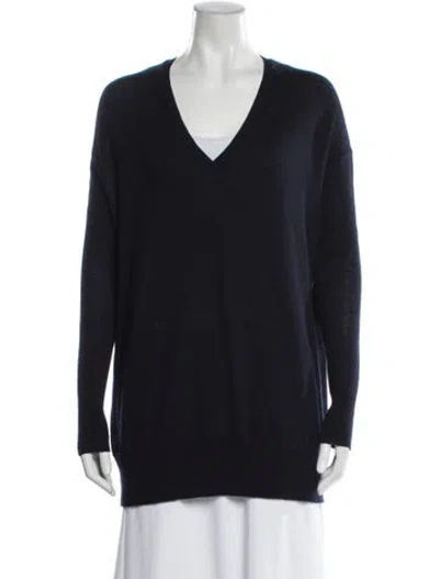 Pre-owned The Row Cashmere V-neck Sweater In Blue