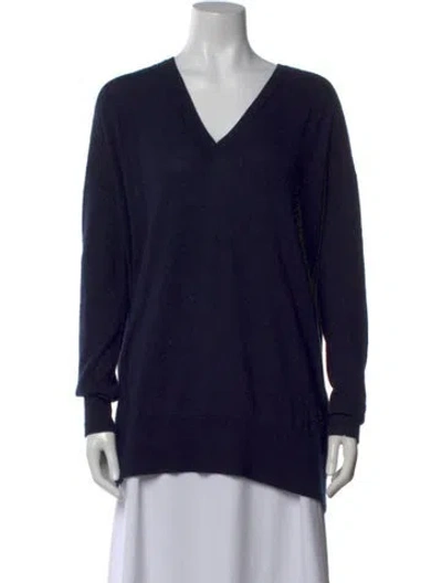 Pre-owned The Row Cashmere V-neck Sweater In Blue