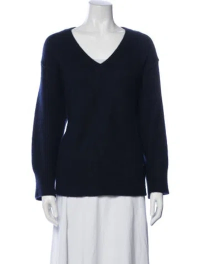 Pre-owned The Row Cashmere V-neck Sweater In Blue