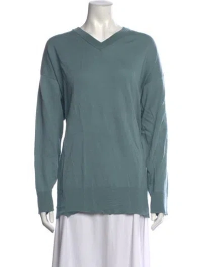 Pre-owned The Row Cashmere V-neck Sweater In Blue