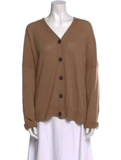 Pre-owned The Row Cashmere V-neck Sweater In Brown