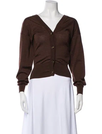 Pre-owned The Row Cashmere V-neck Sweater In Brown