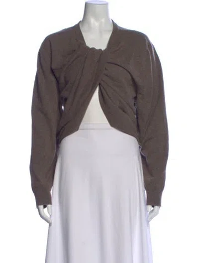 Pre-owned The Row Cashmere V-neck Sweater In Brown