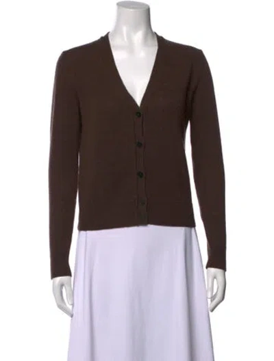 Pre-owned The Row Cashmere V-neck Sweater In Brown