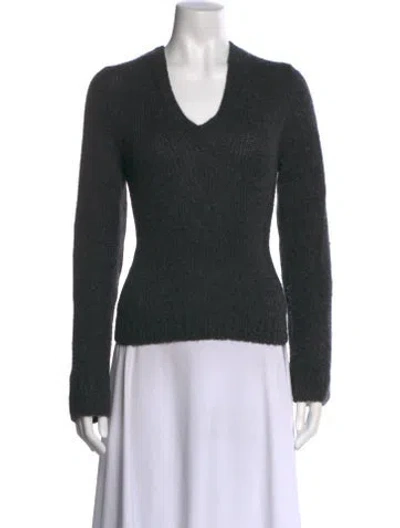 Pre-owned The Row Cashmere V-neck Sweater In Gray
