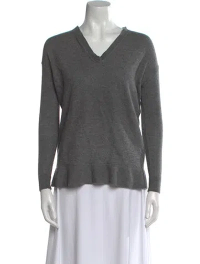 Pre-owned The Row Cashmere V-neck Sweater In Gray