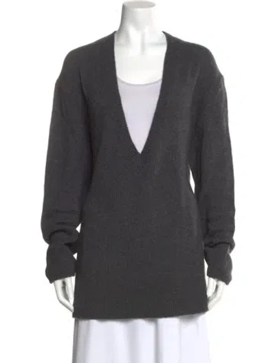 Pre-owned The Row Cashmere V-neck Sweater In Gray
