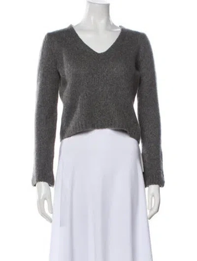 Pre-owned The Row Cashmere V-neck Sweater In Gray