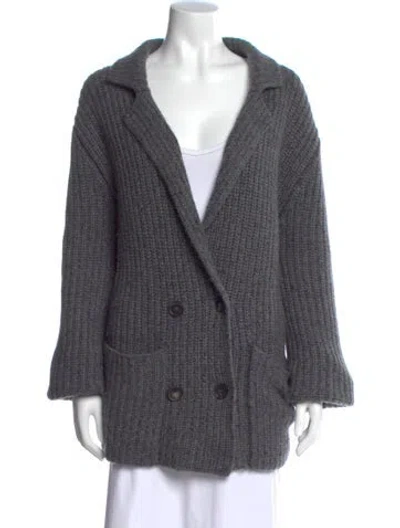Pre-owned The Row Cashmere V-neck Sweater In Gray