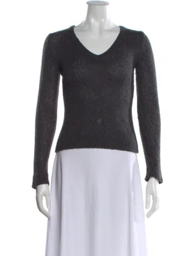 Pre-owned The Row Cashmere V-neck Sweater In Gray